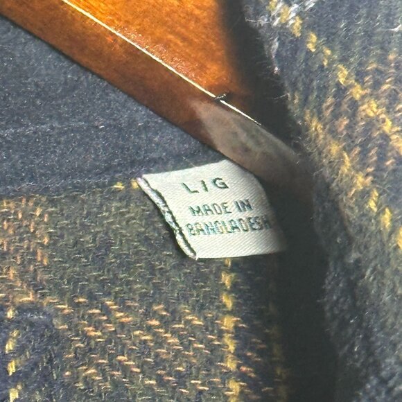 Orvis Button Up Casual Shirt Men L Plaid Blue Lumberjack Gorp Winter Fall Tough - Picture 5 of 14